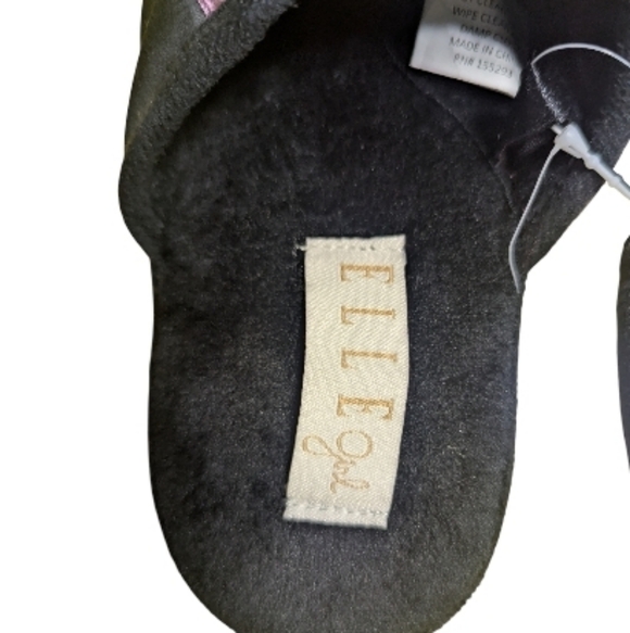 Elle Girl Toddler Slippers Sz 12 Black Slip On - Picture 7 of 7